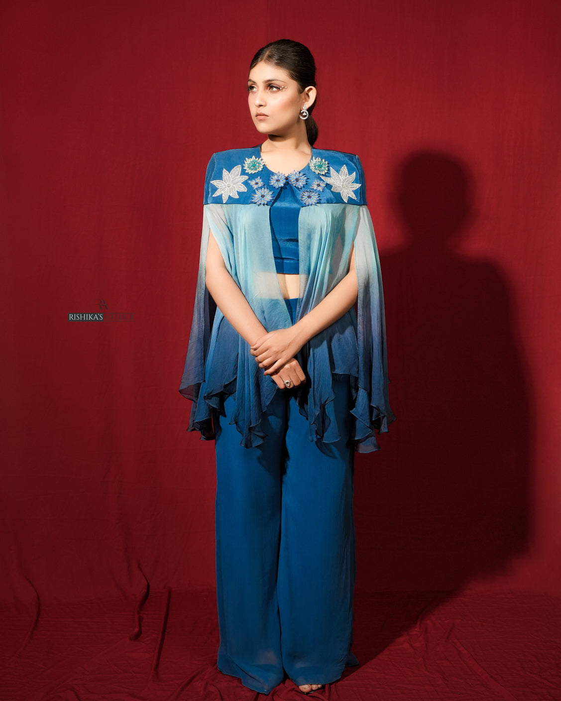Blue ombre cape set
