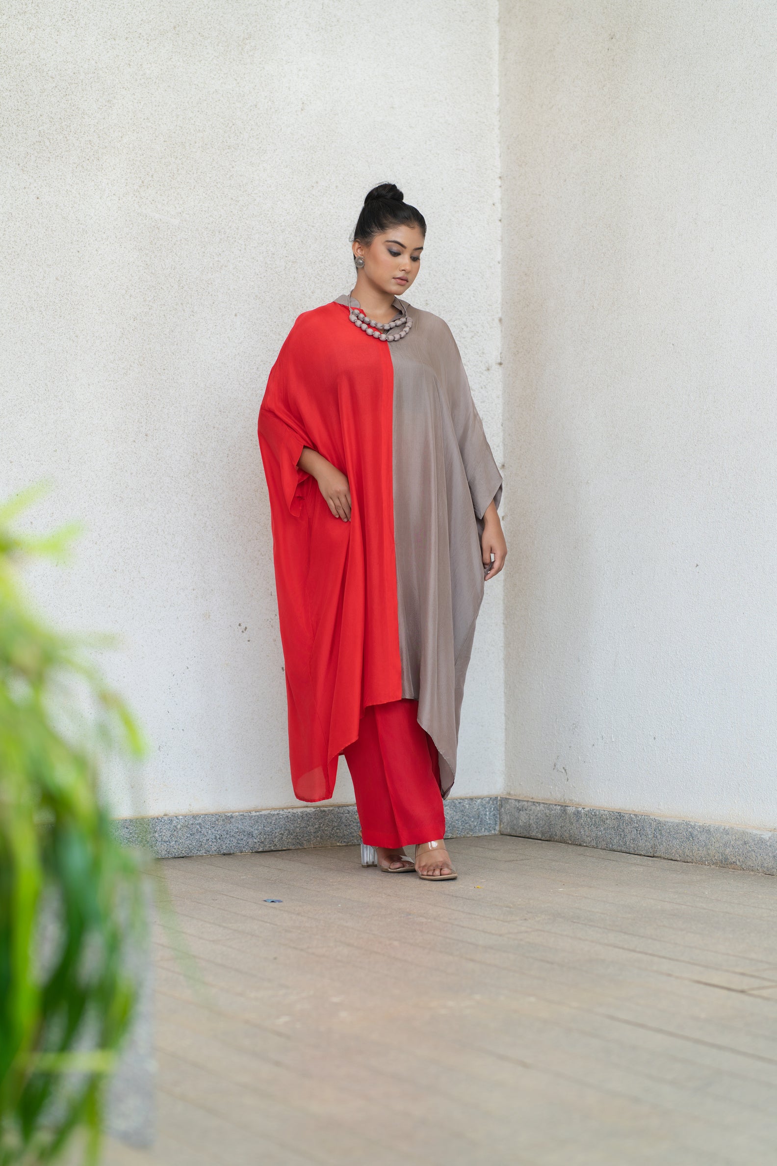Dual colour kaftan set