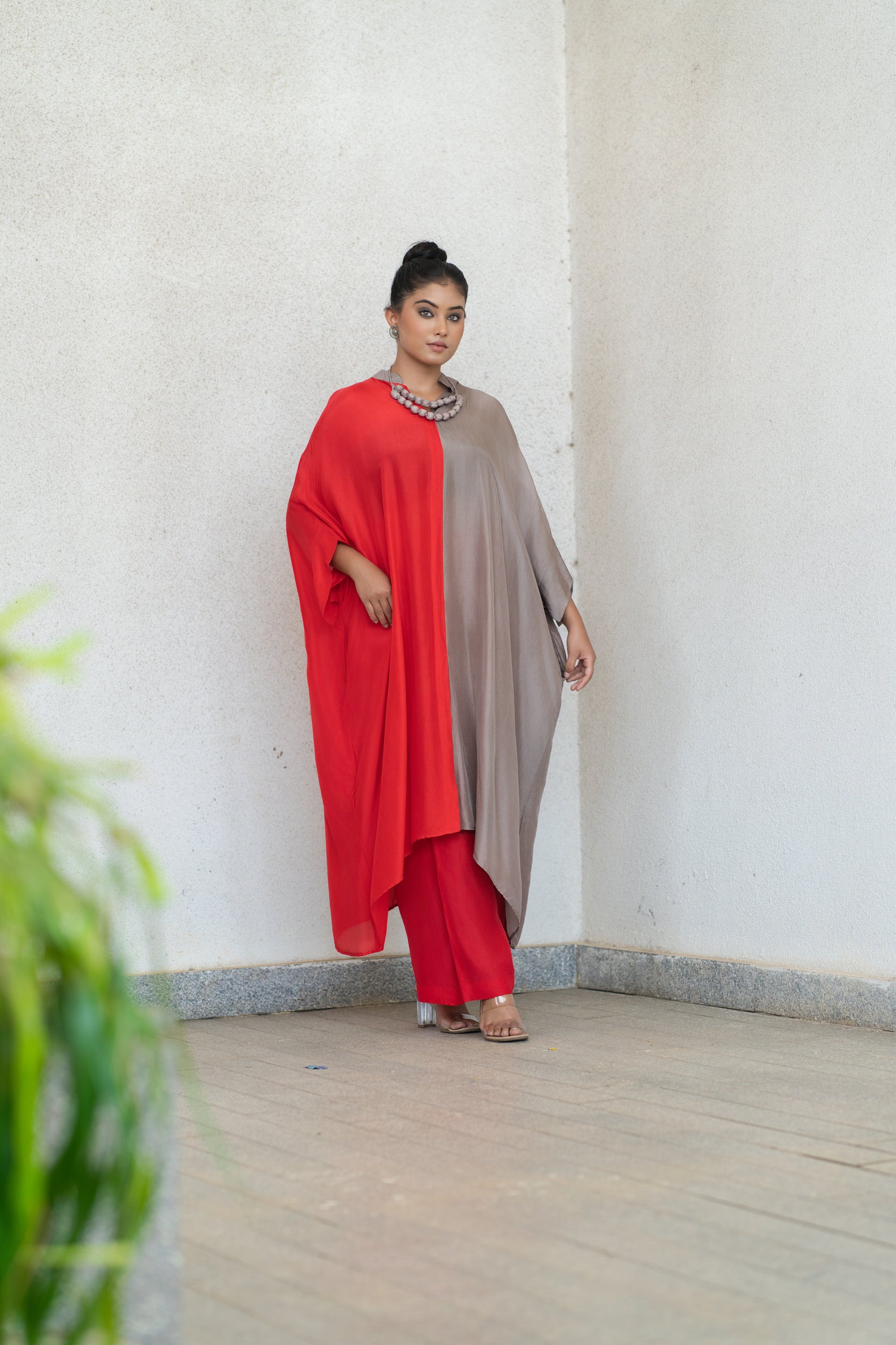 Dual colour kaftan set