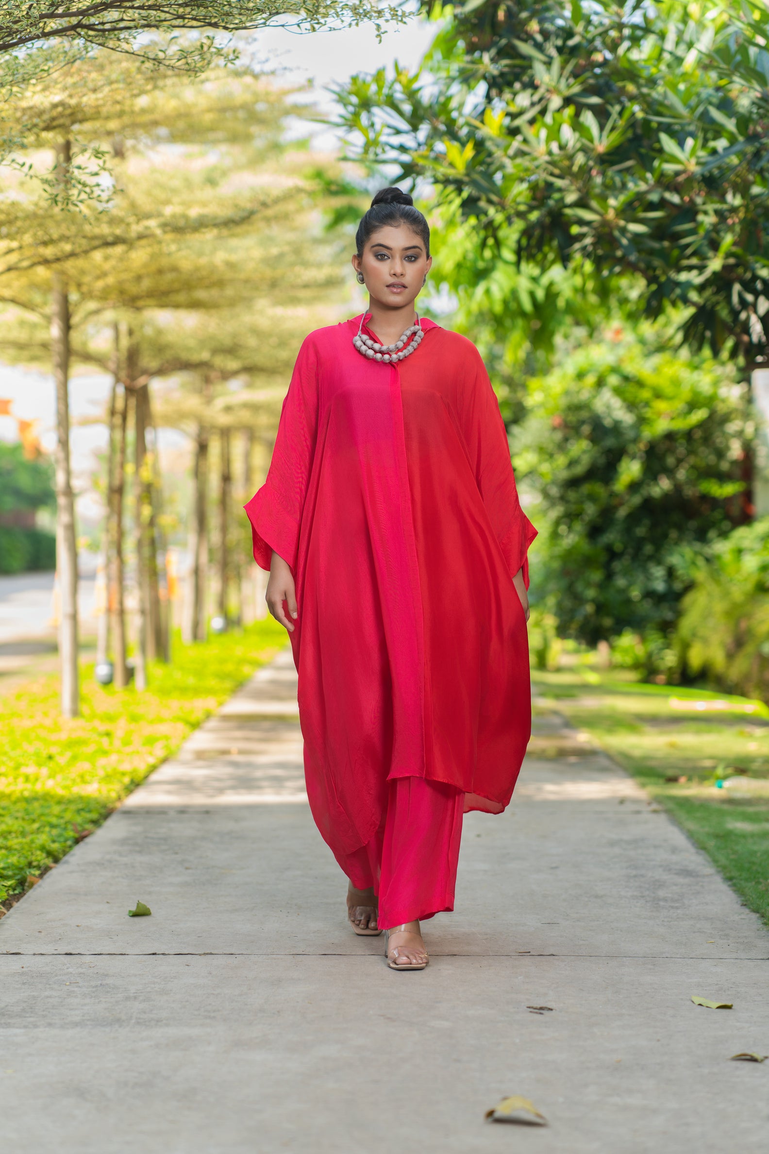 Dual colour kaftan set