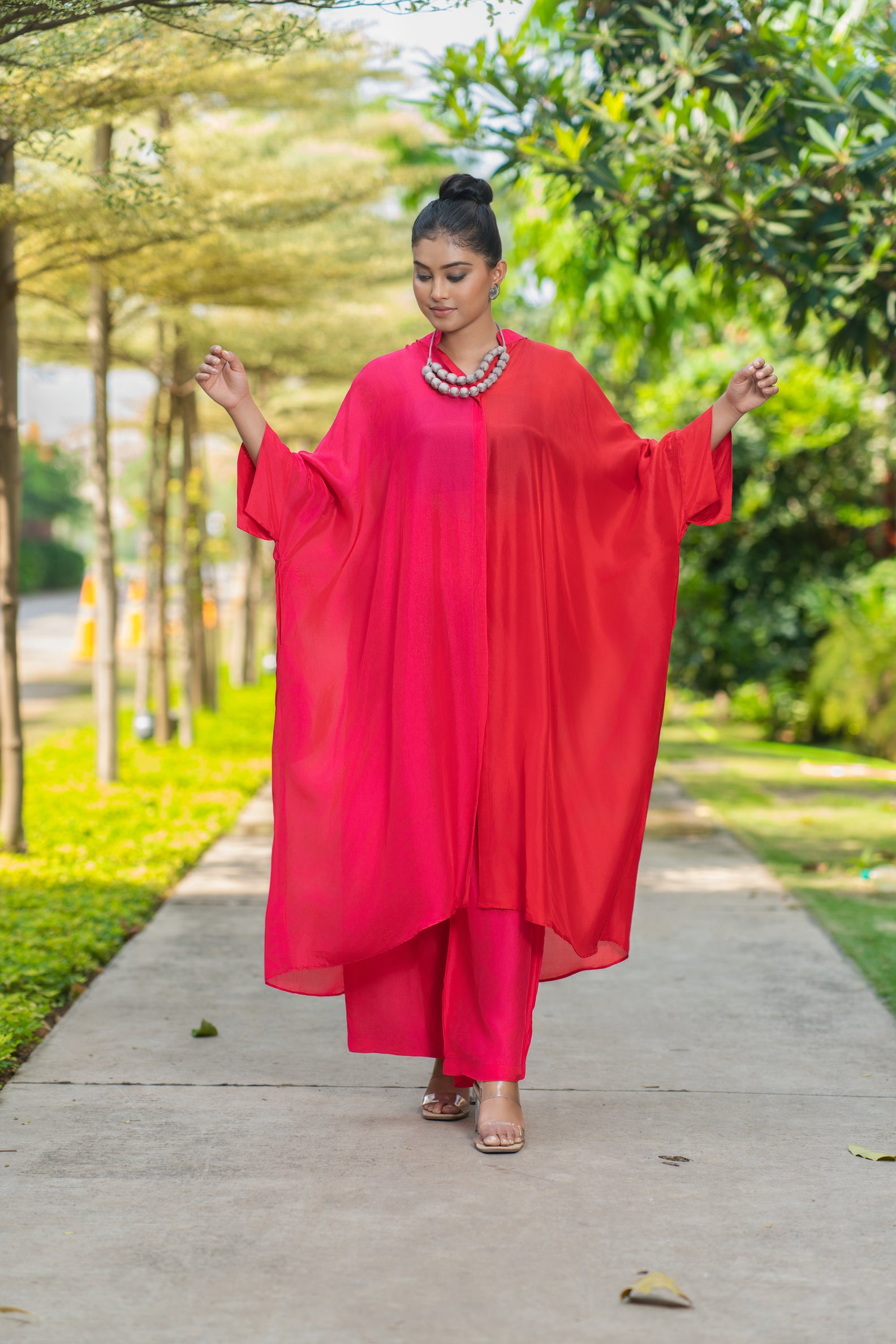 Dual colour kaftan set