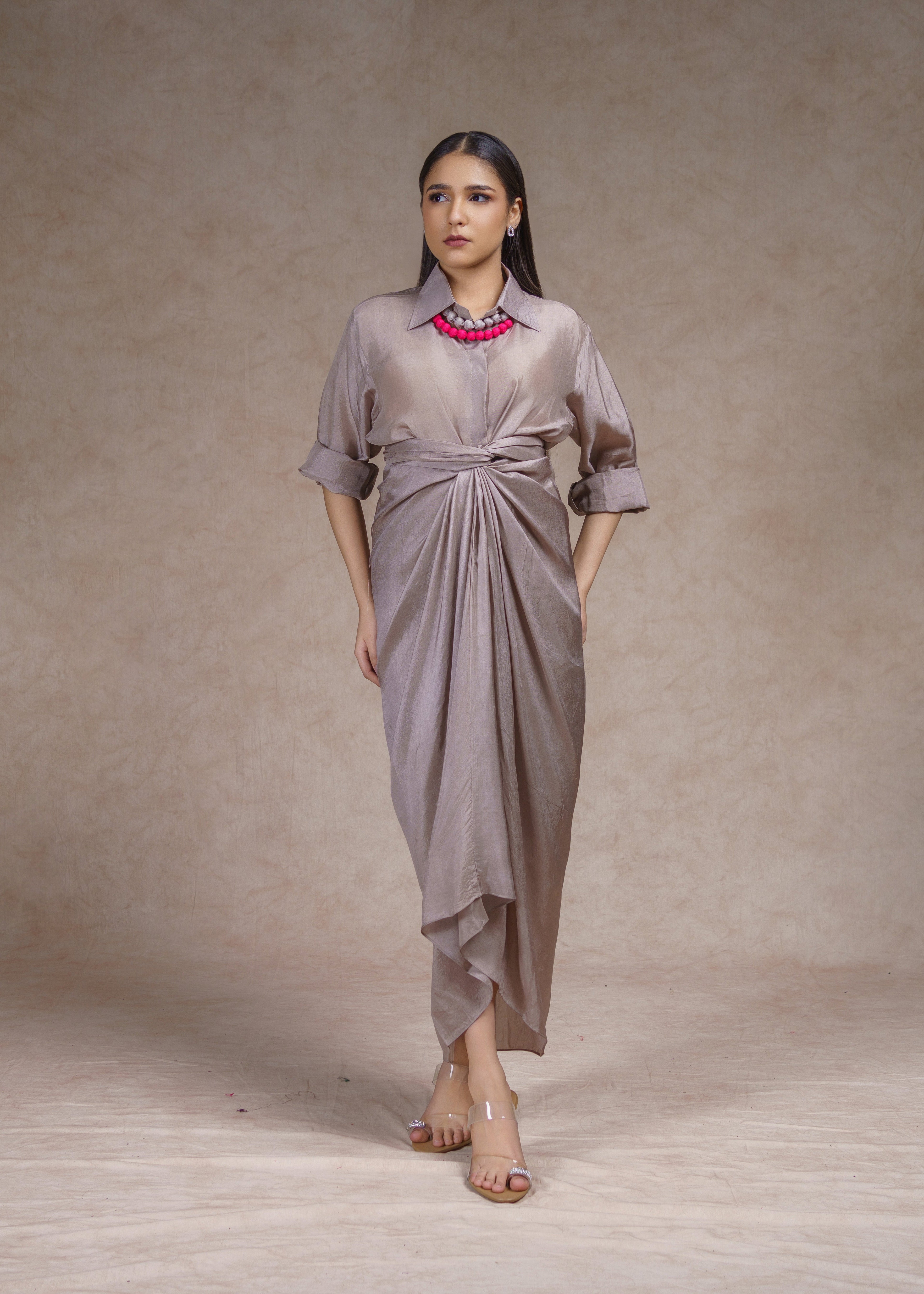 shirt drape skirt set