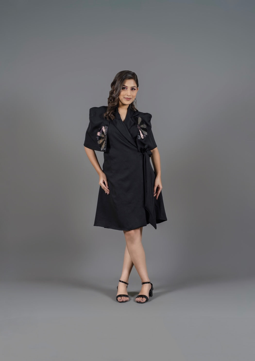 Black wrap around dress
