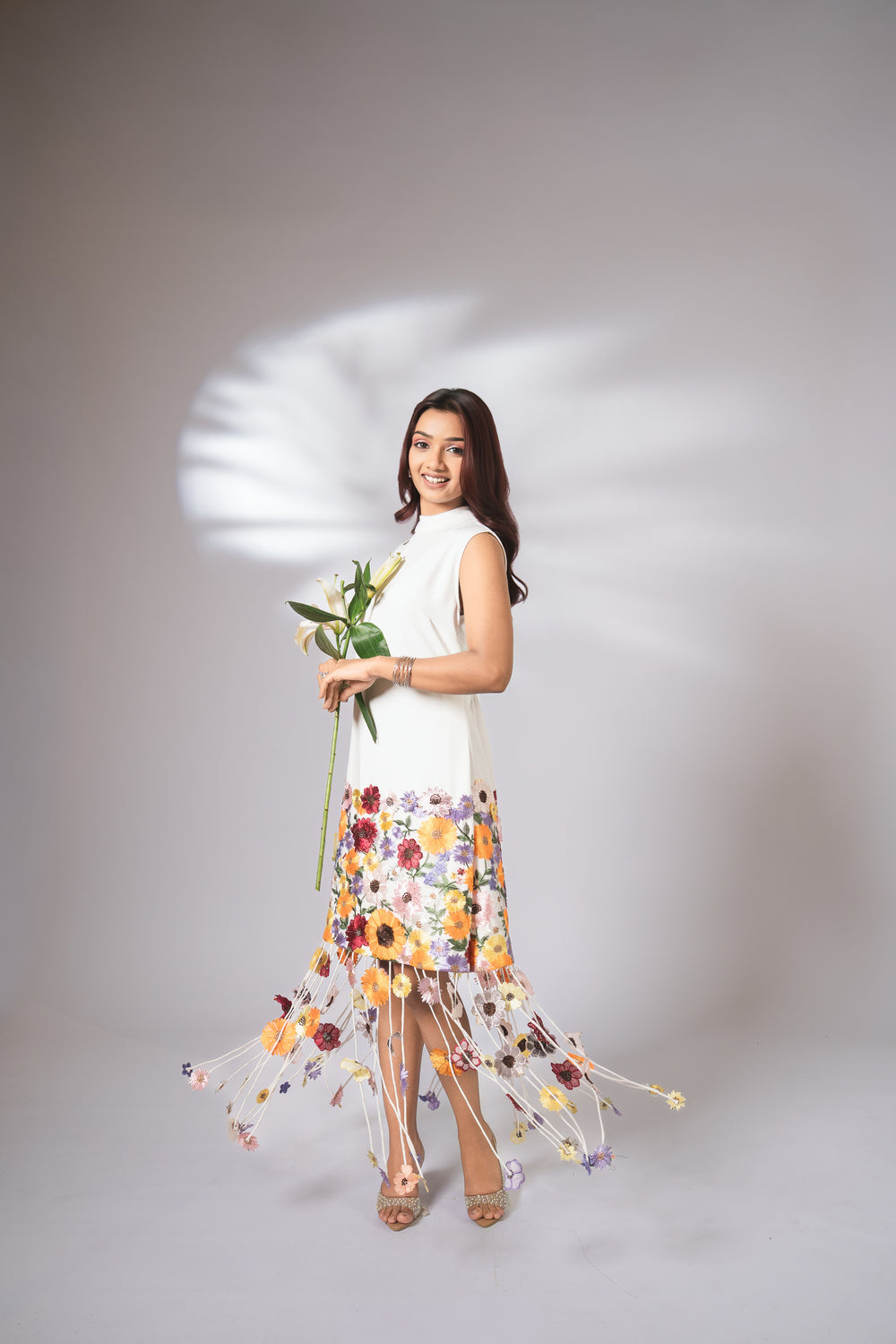White floral dori dress