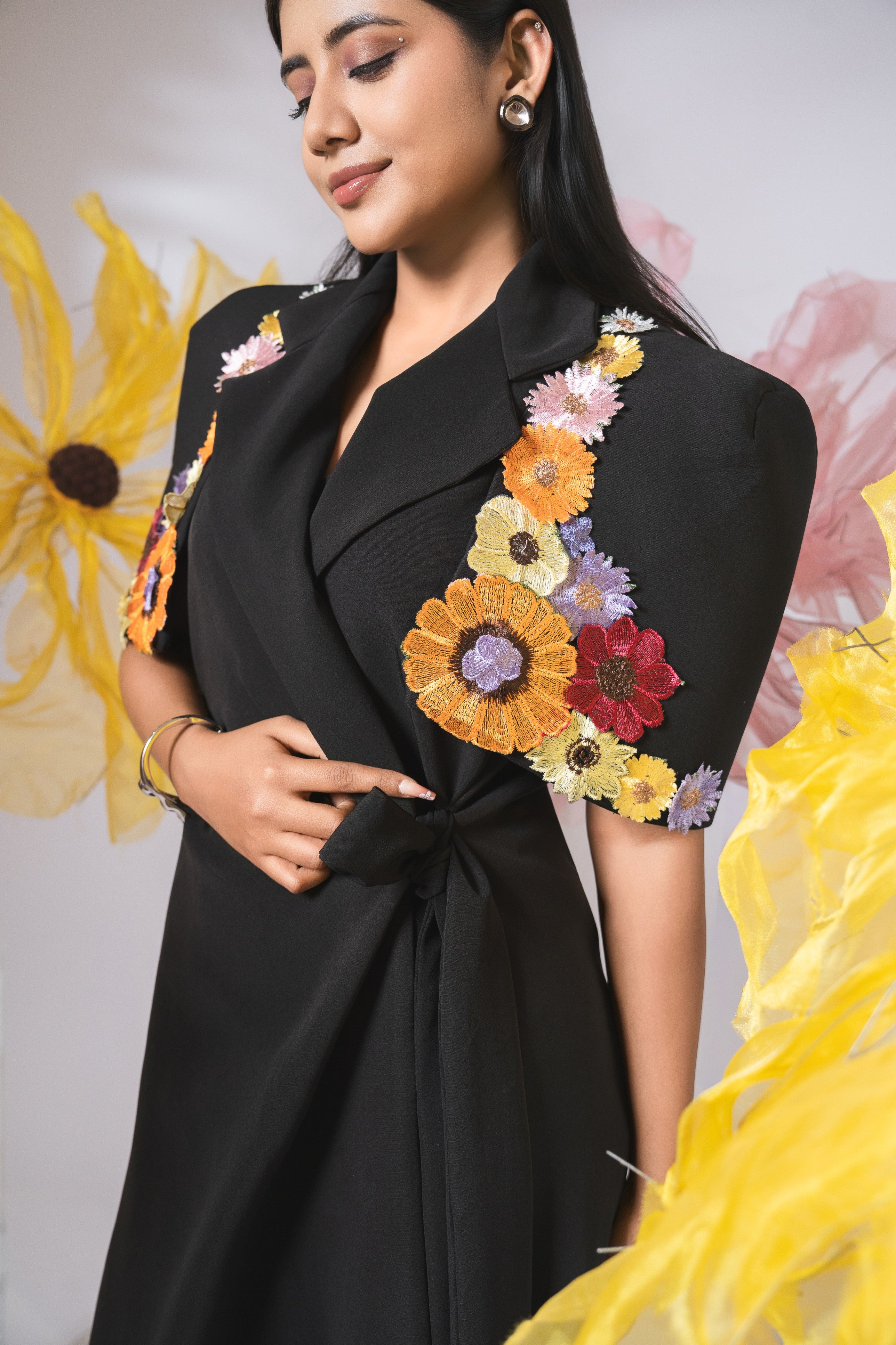 Floral wrap around dress