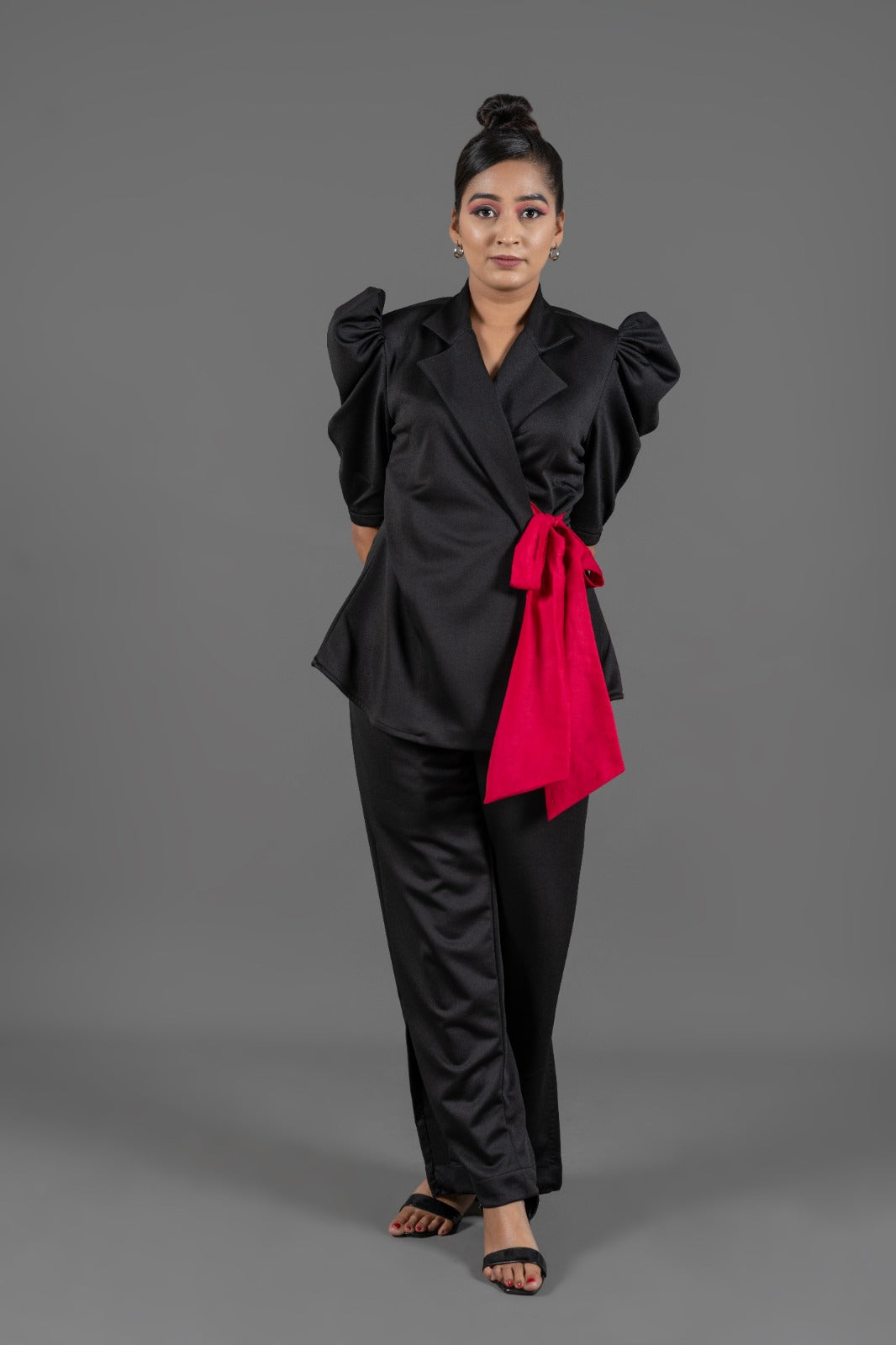 Black wrap around co-ord set