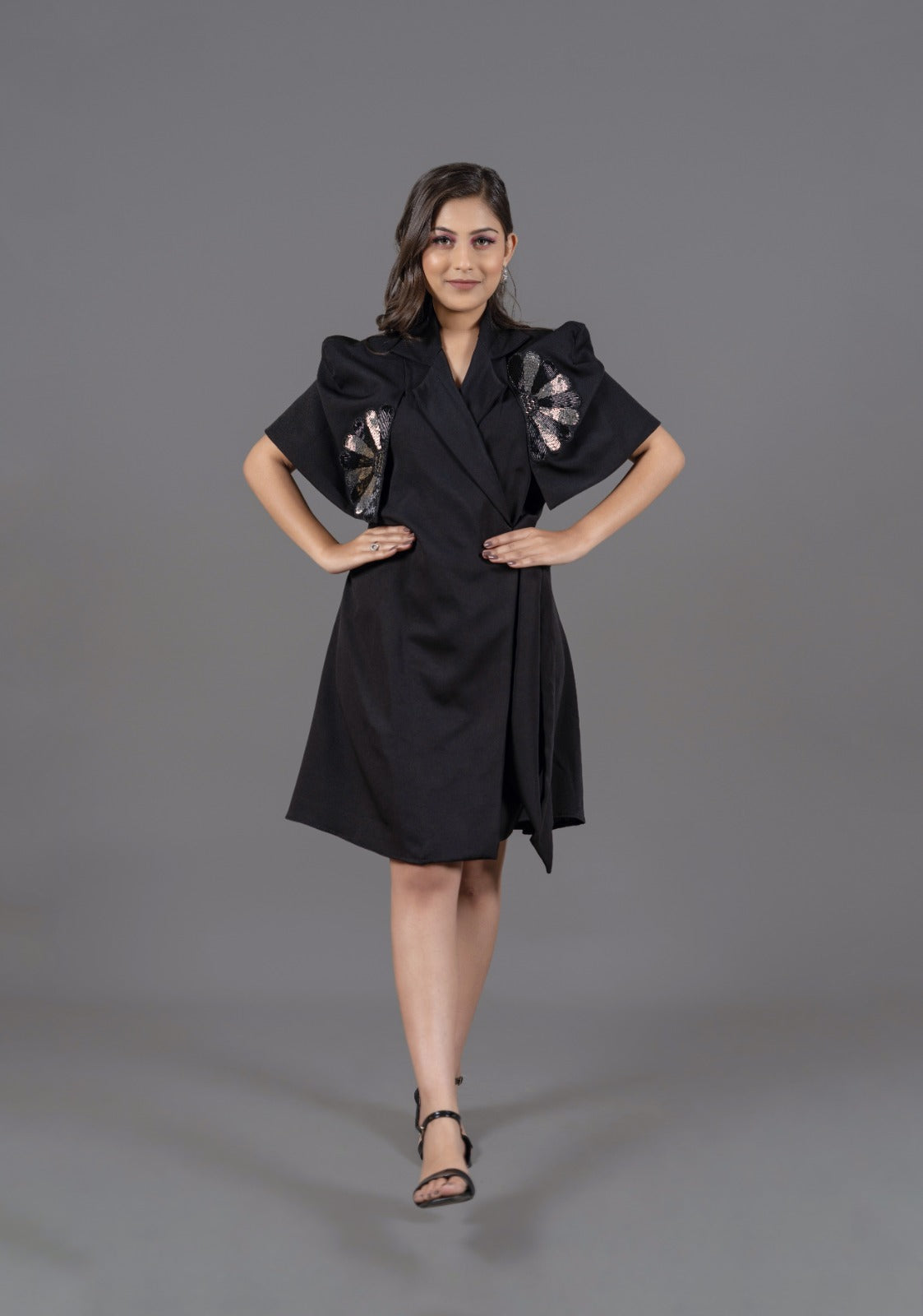 Black wrap around dress