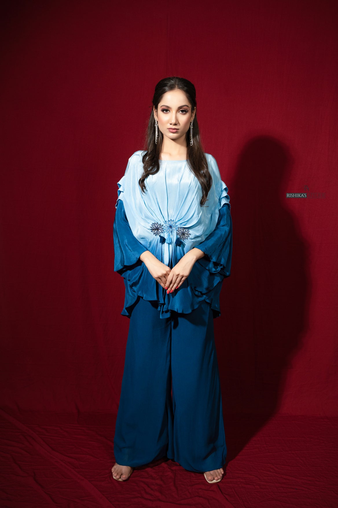 Blue ombre kaftan set