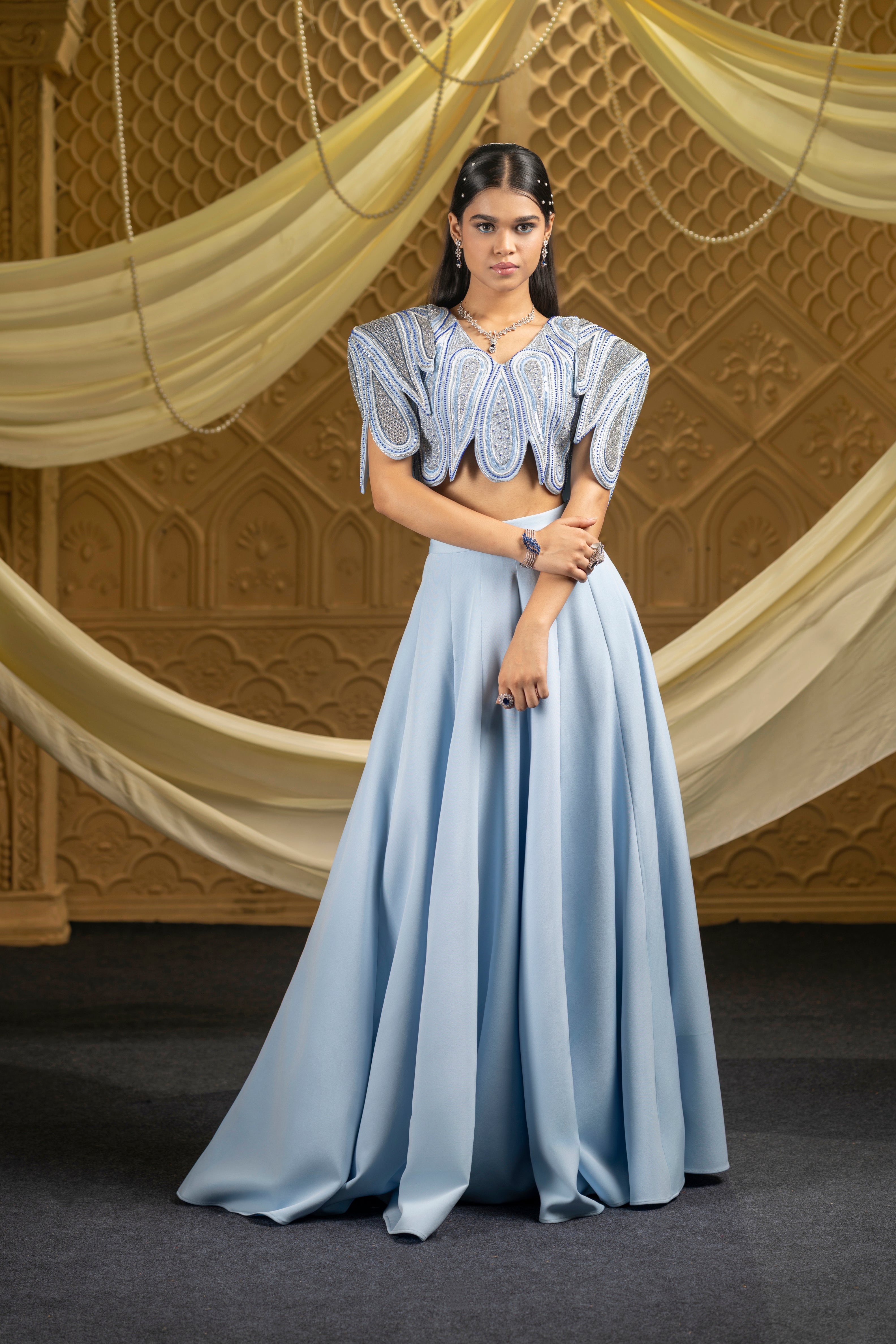 Scalloped Jacket Lehenga Set