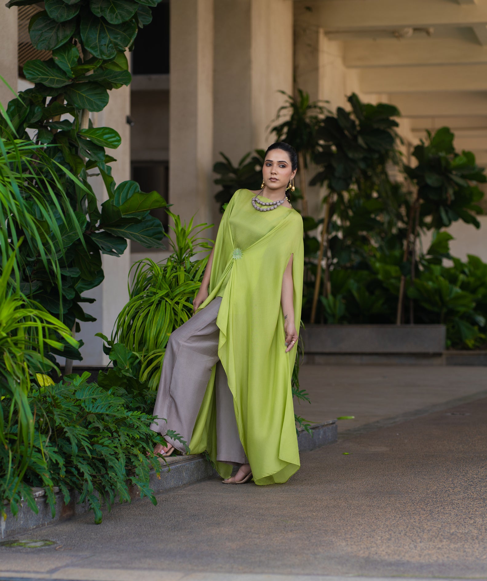 Mid knot kaftan set