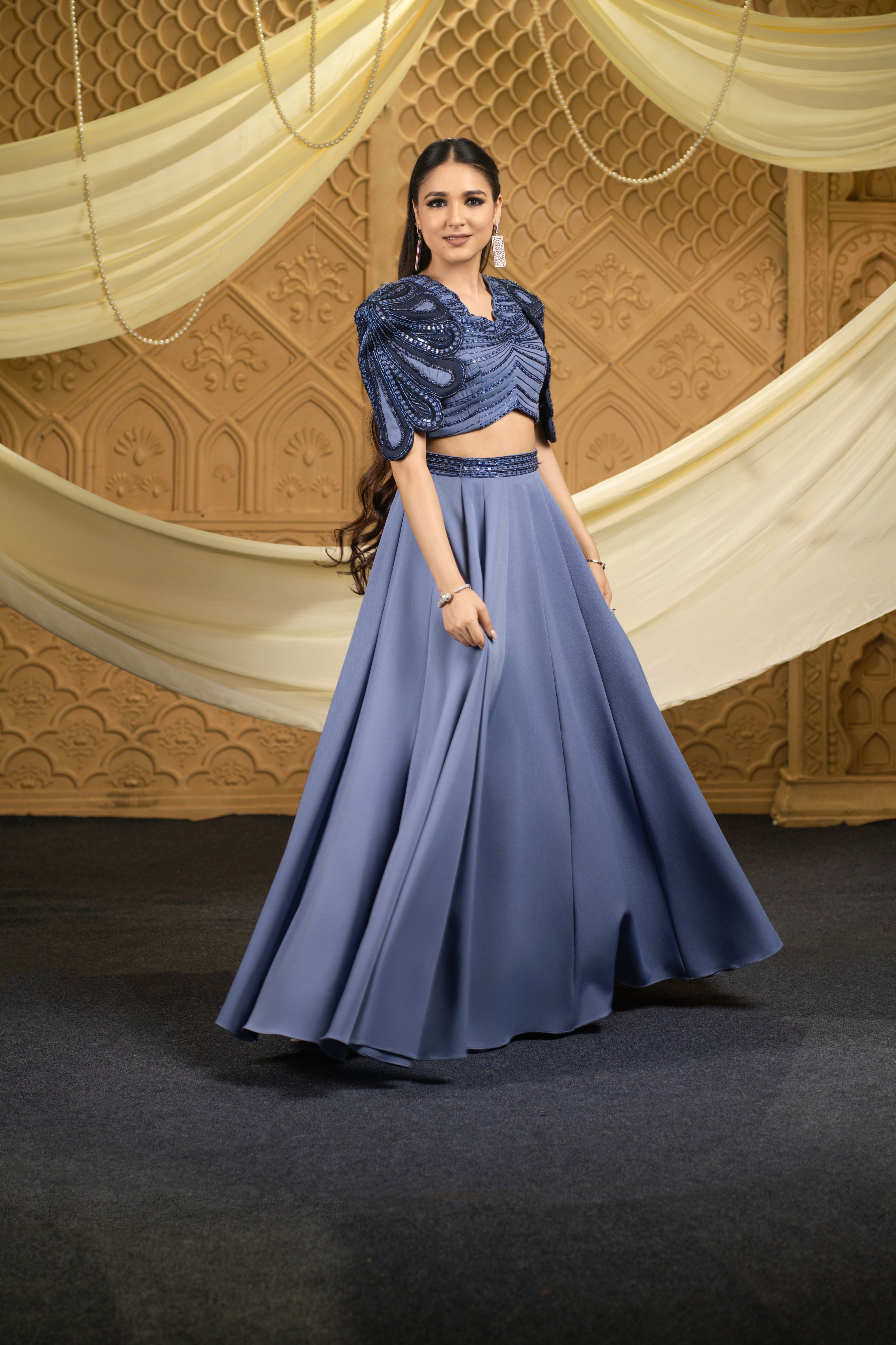 Serene Sapphire Indo-Western Set