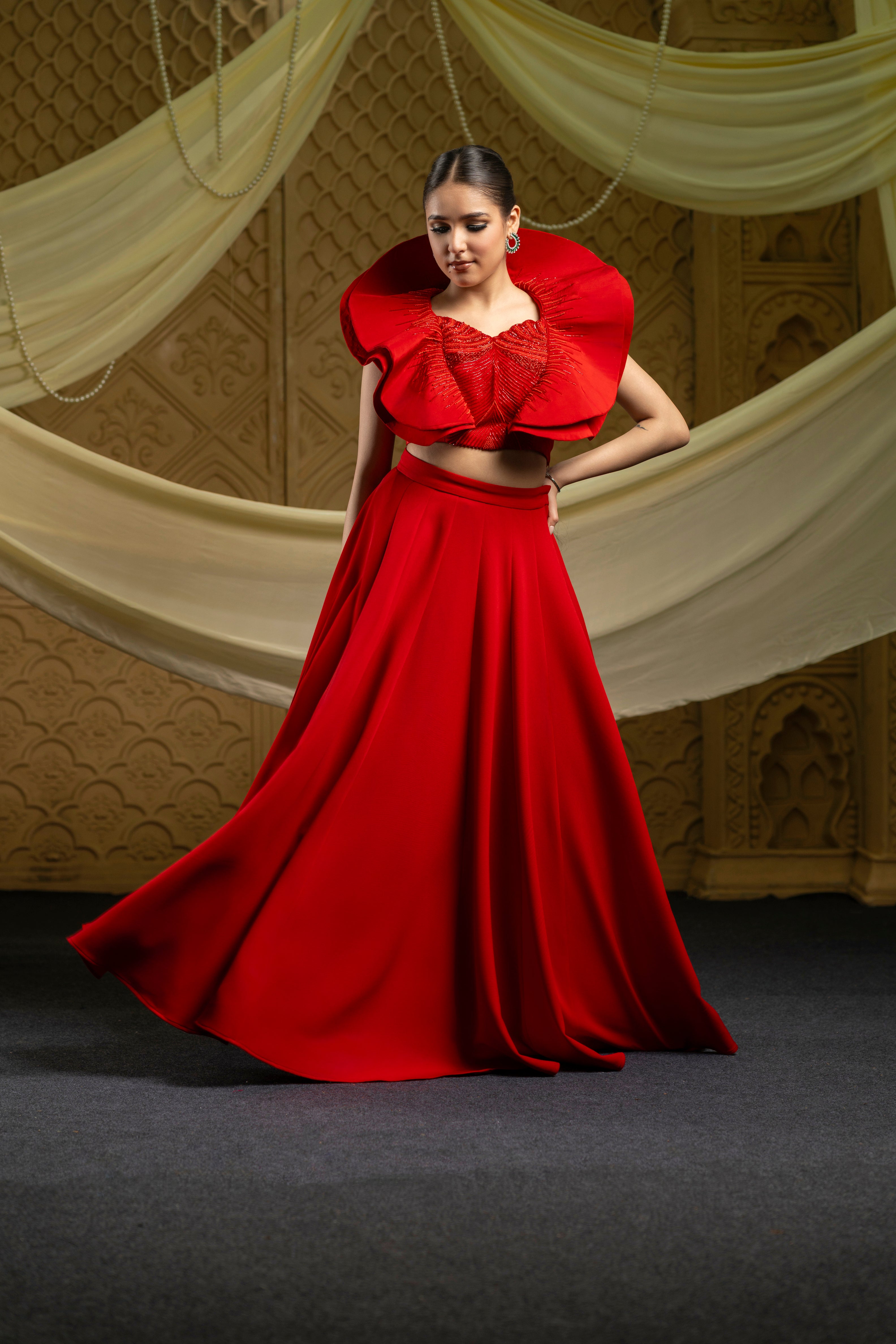 Accordion Pleated Ruffle Set