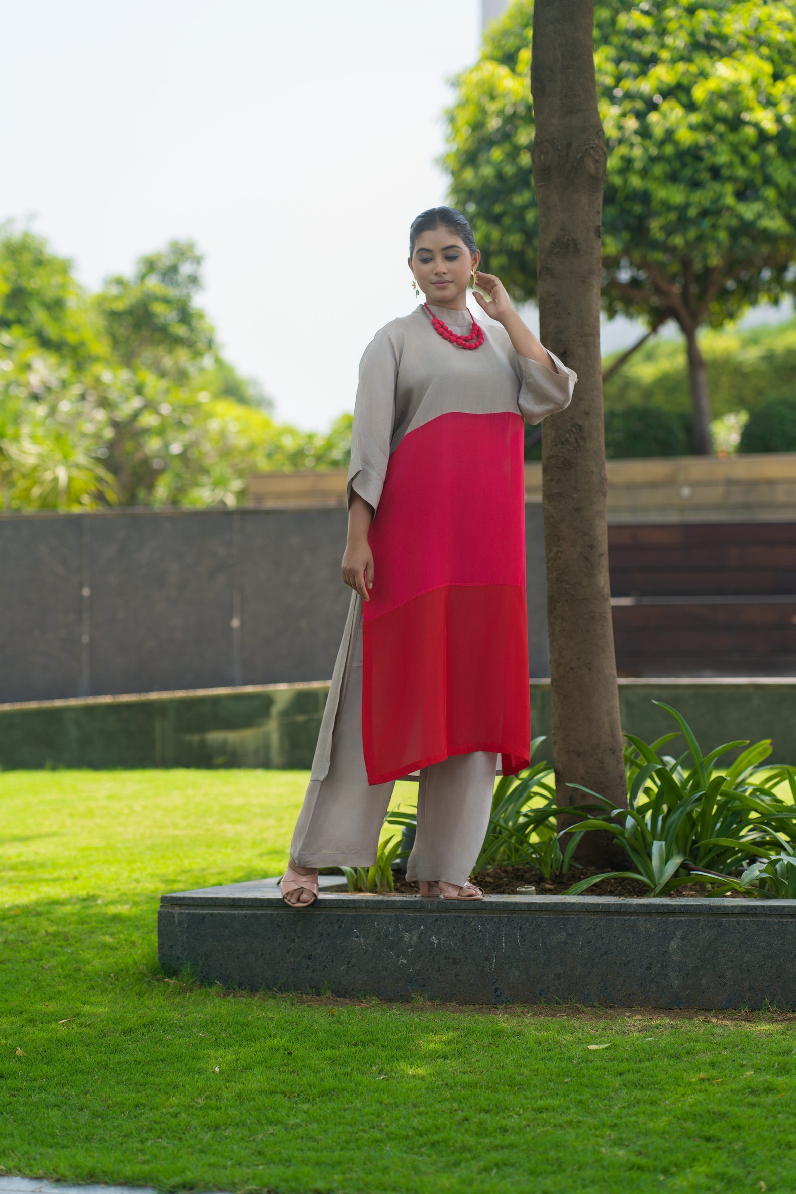 Tri colour kurta set