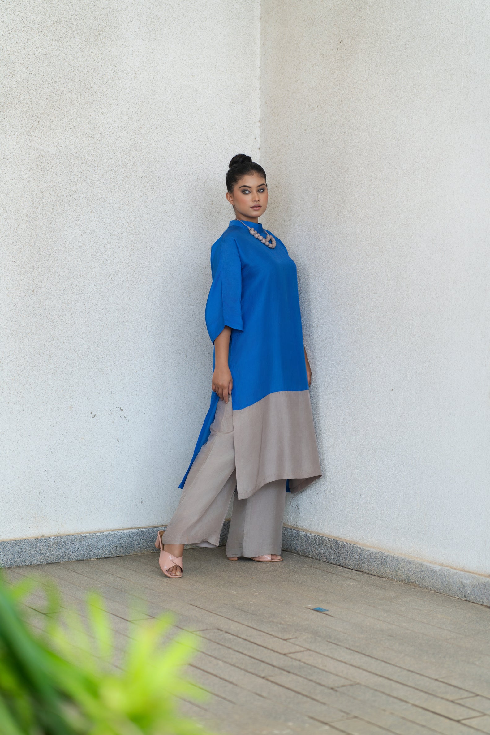 Dual colour straight kurta set