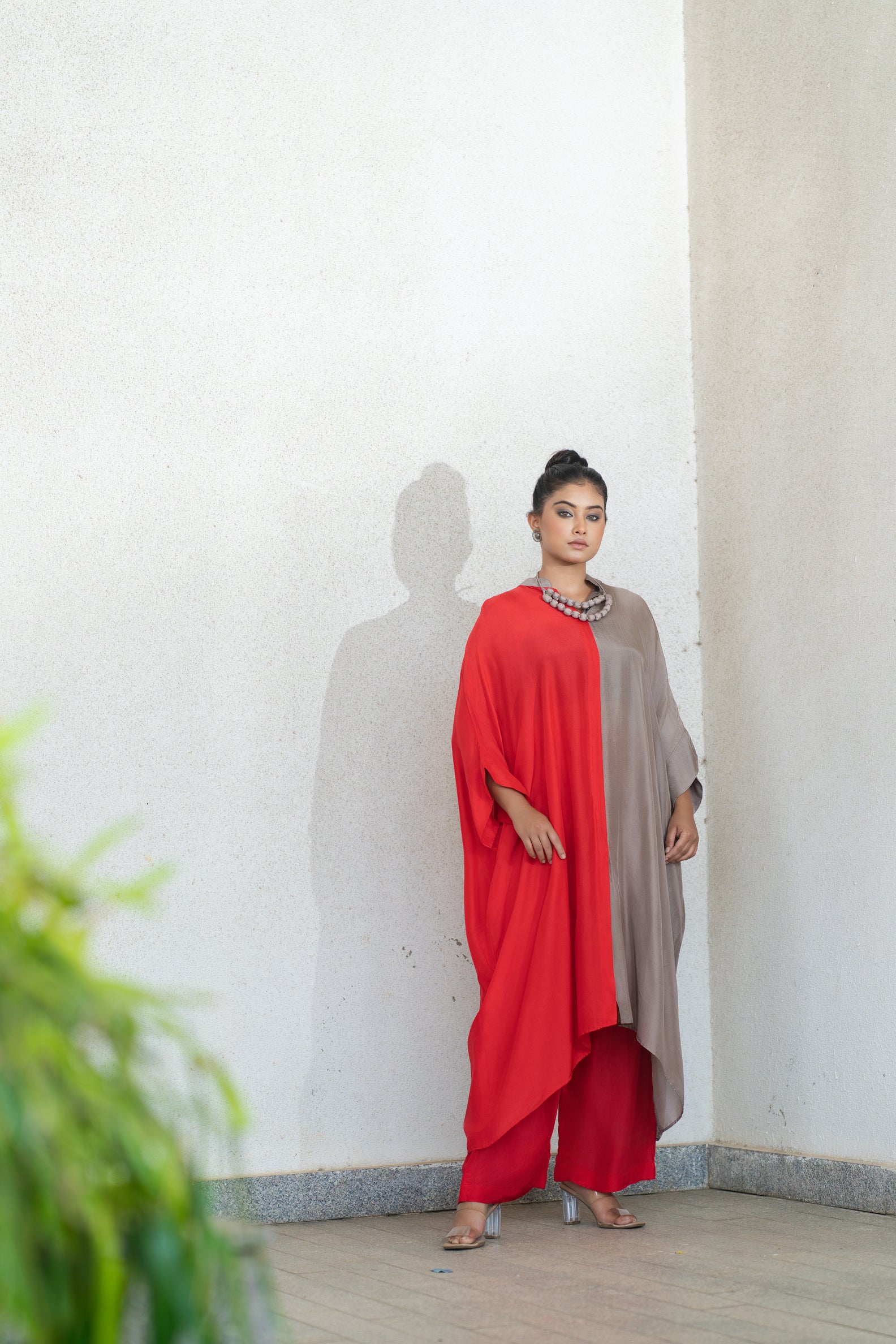Dual colour kaftan set