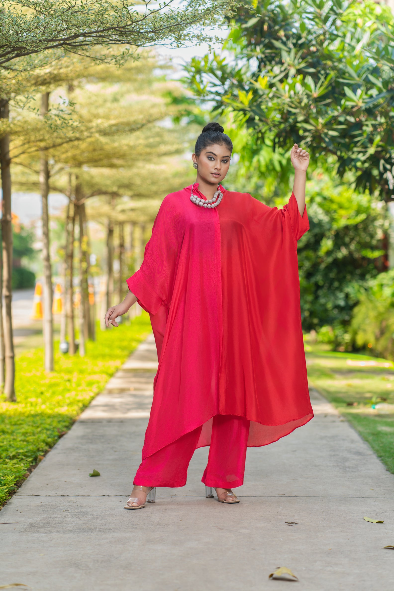 Dual colour kaftan set