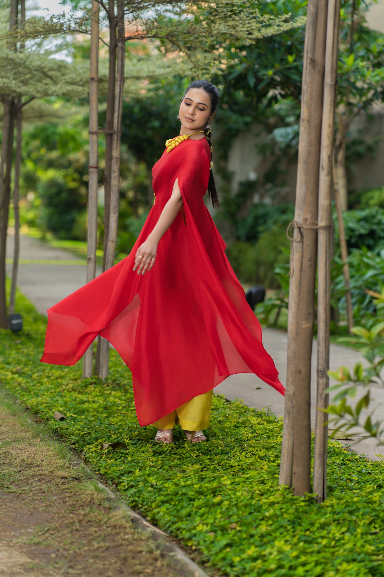 Mid knot kaftan set