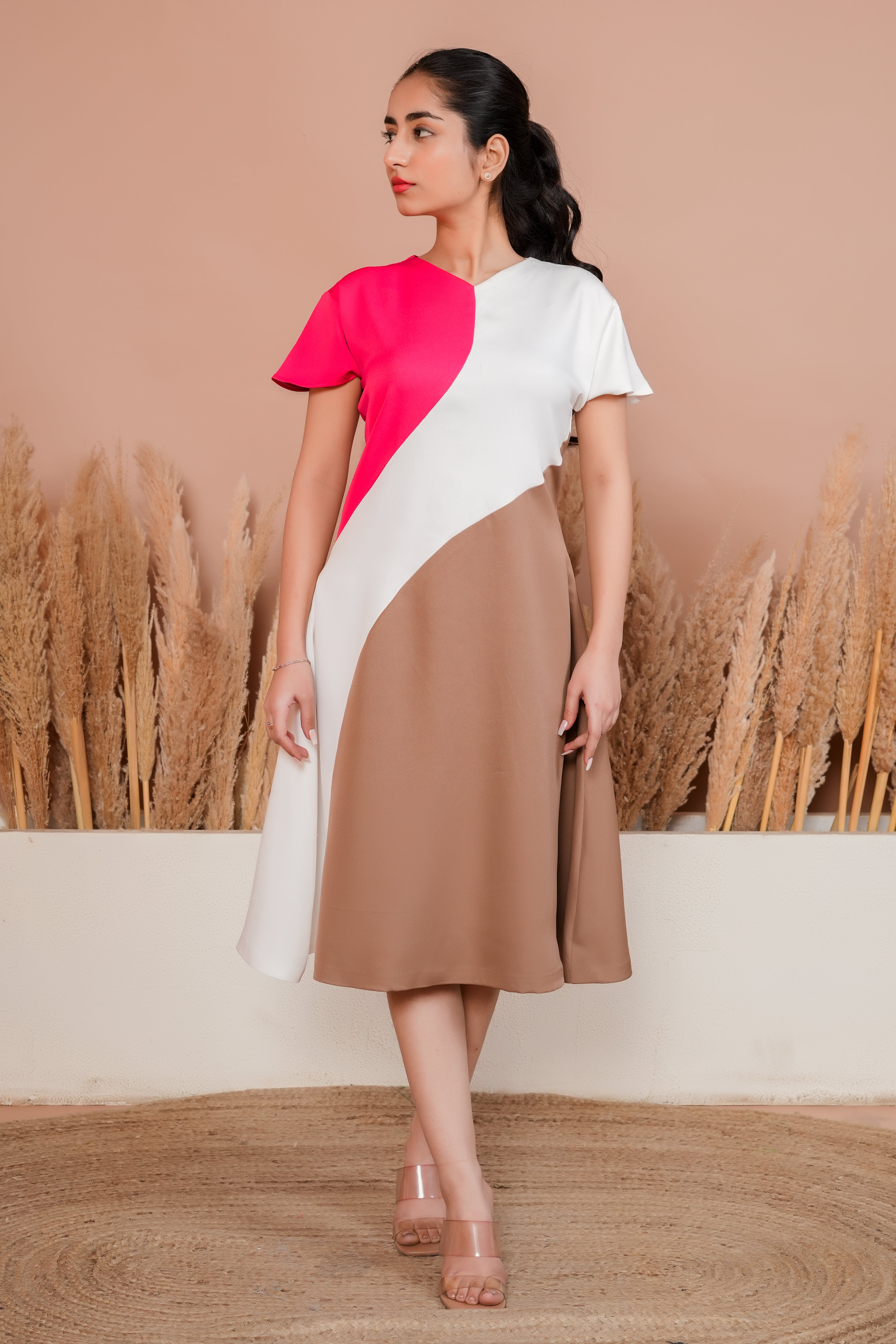 Tri colour A line dress
