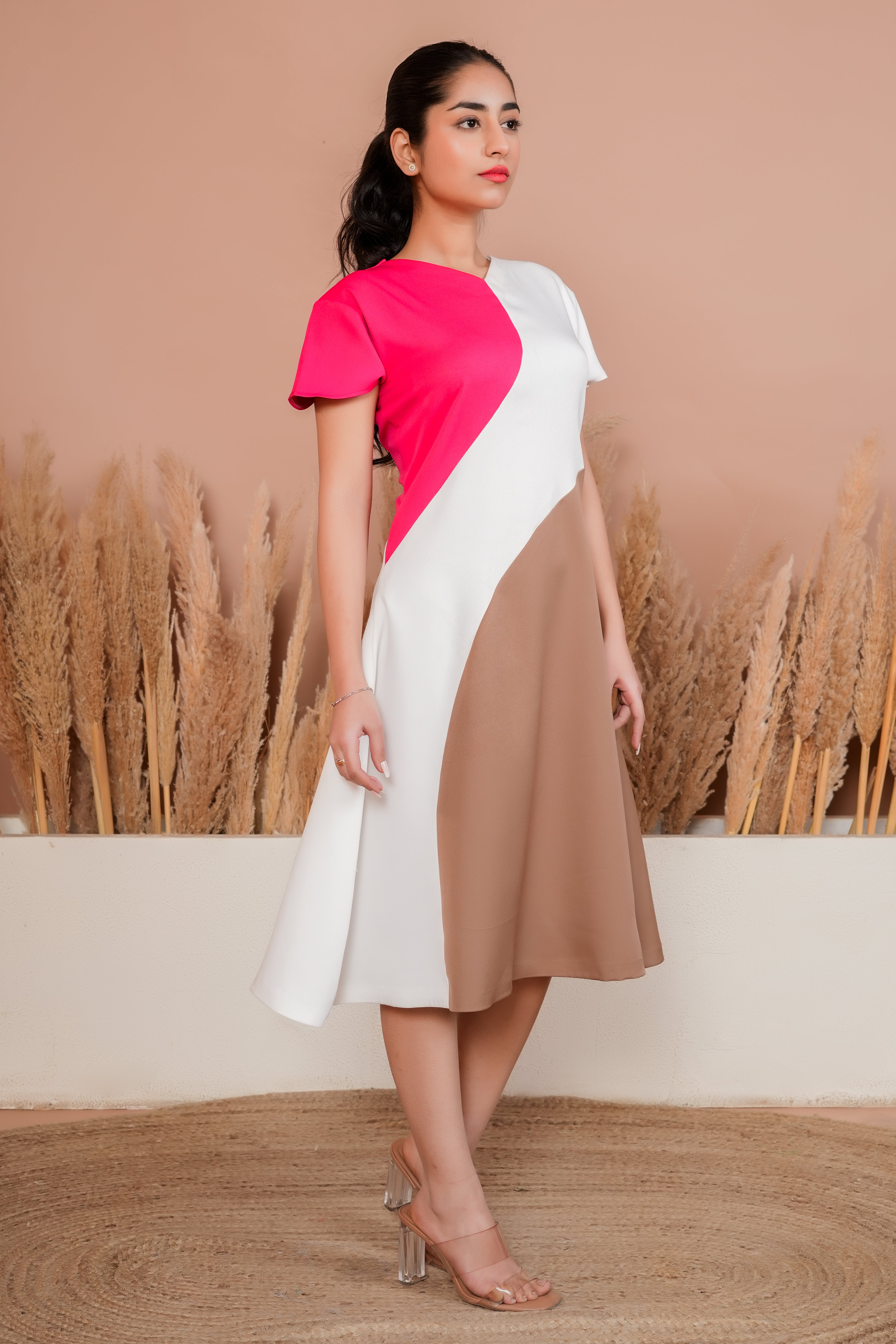 Tri colour A line dress