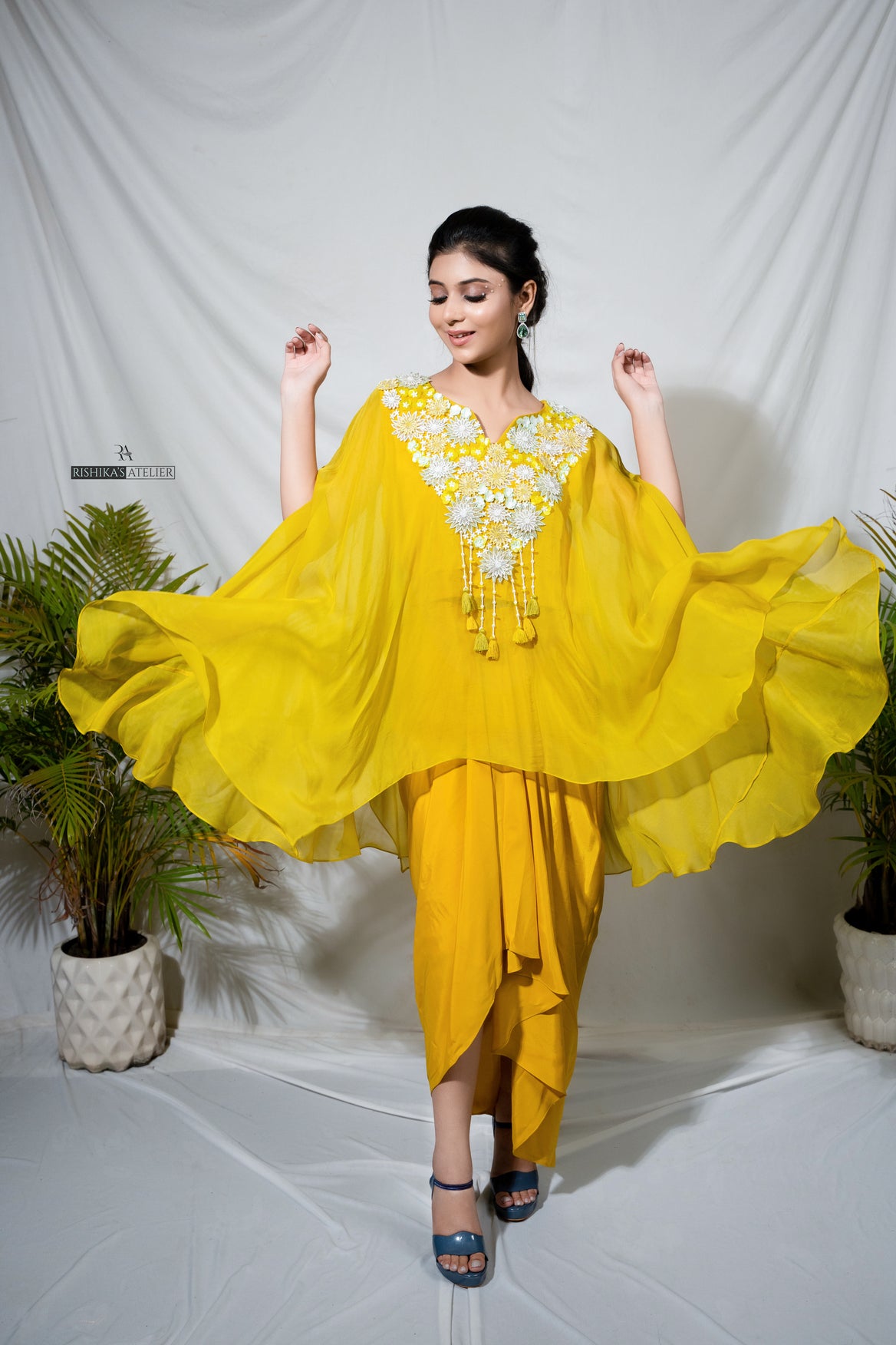 kaftan with skirt set