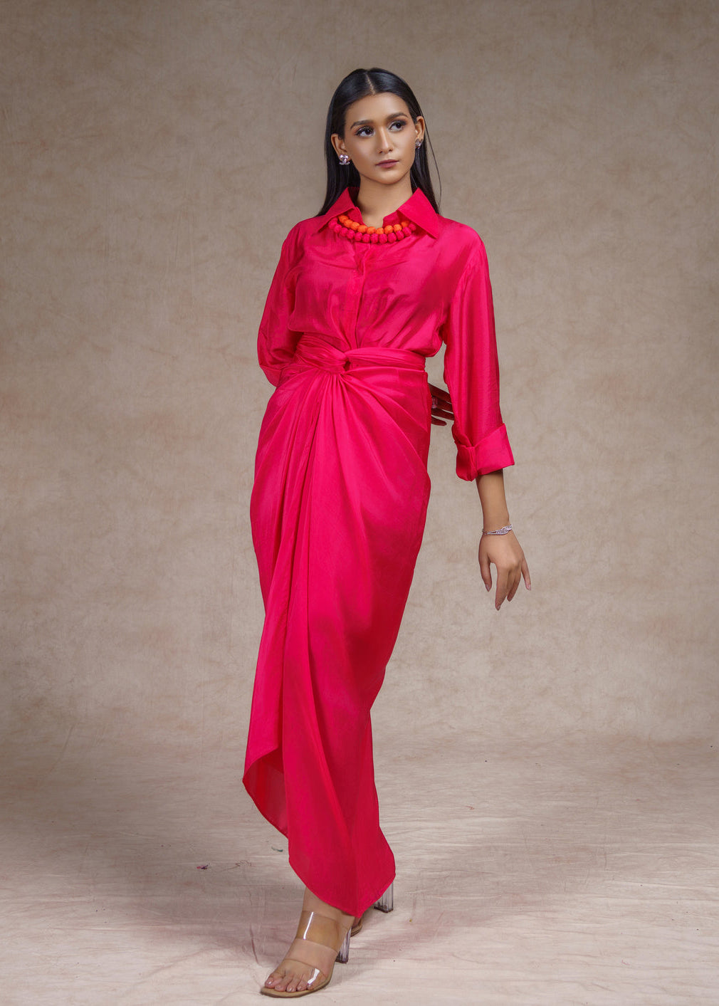 shirt drape skirt set