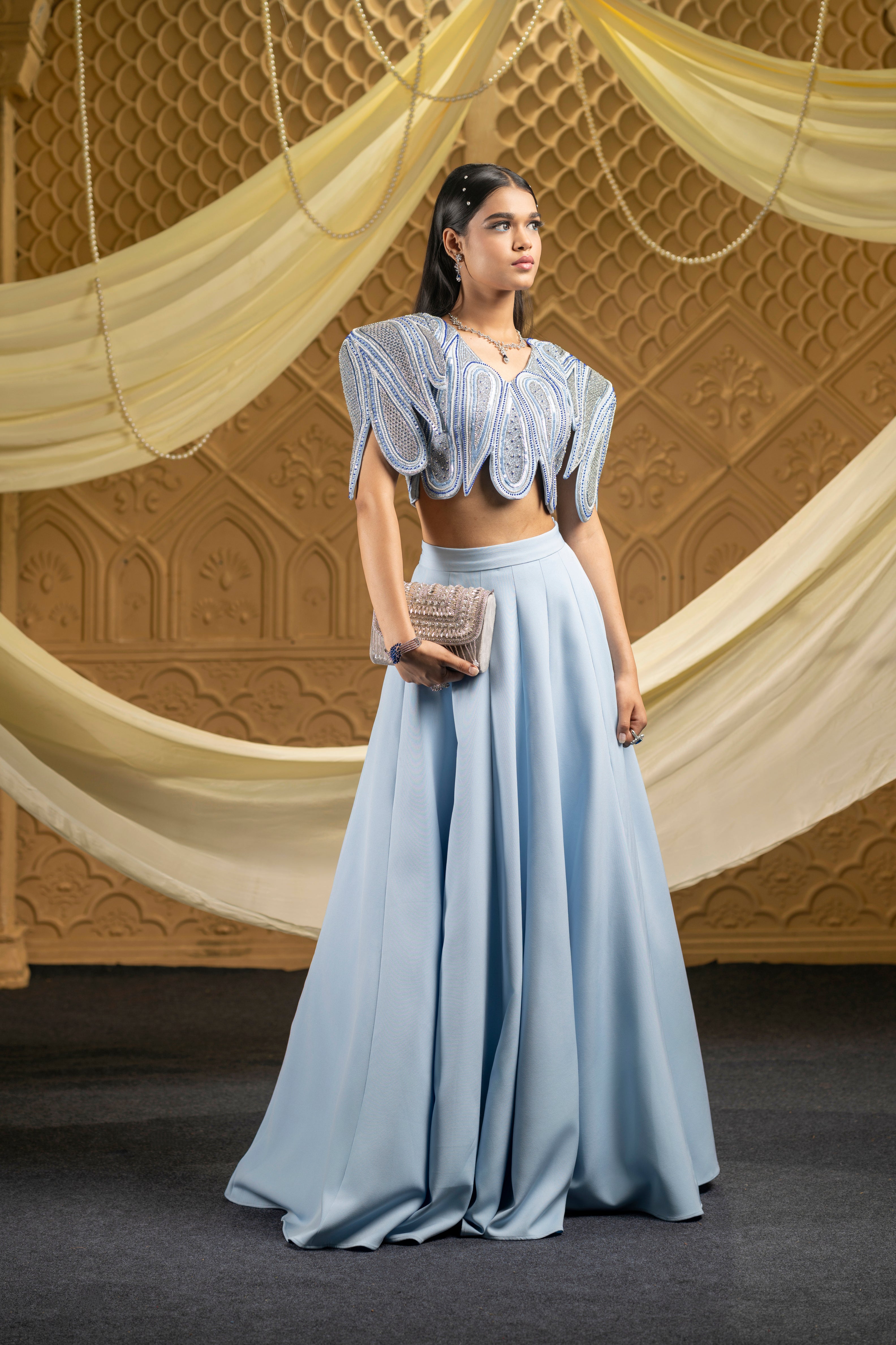 Scalloped Jacket Lehenga Set