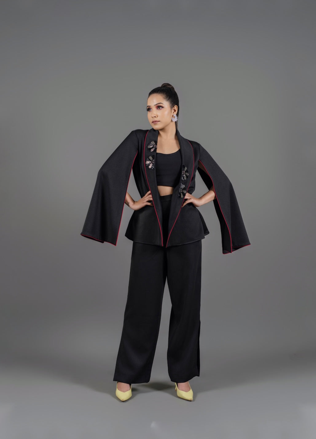 Black waterfall co-ord set