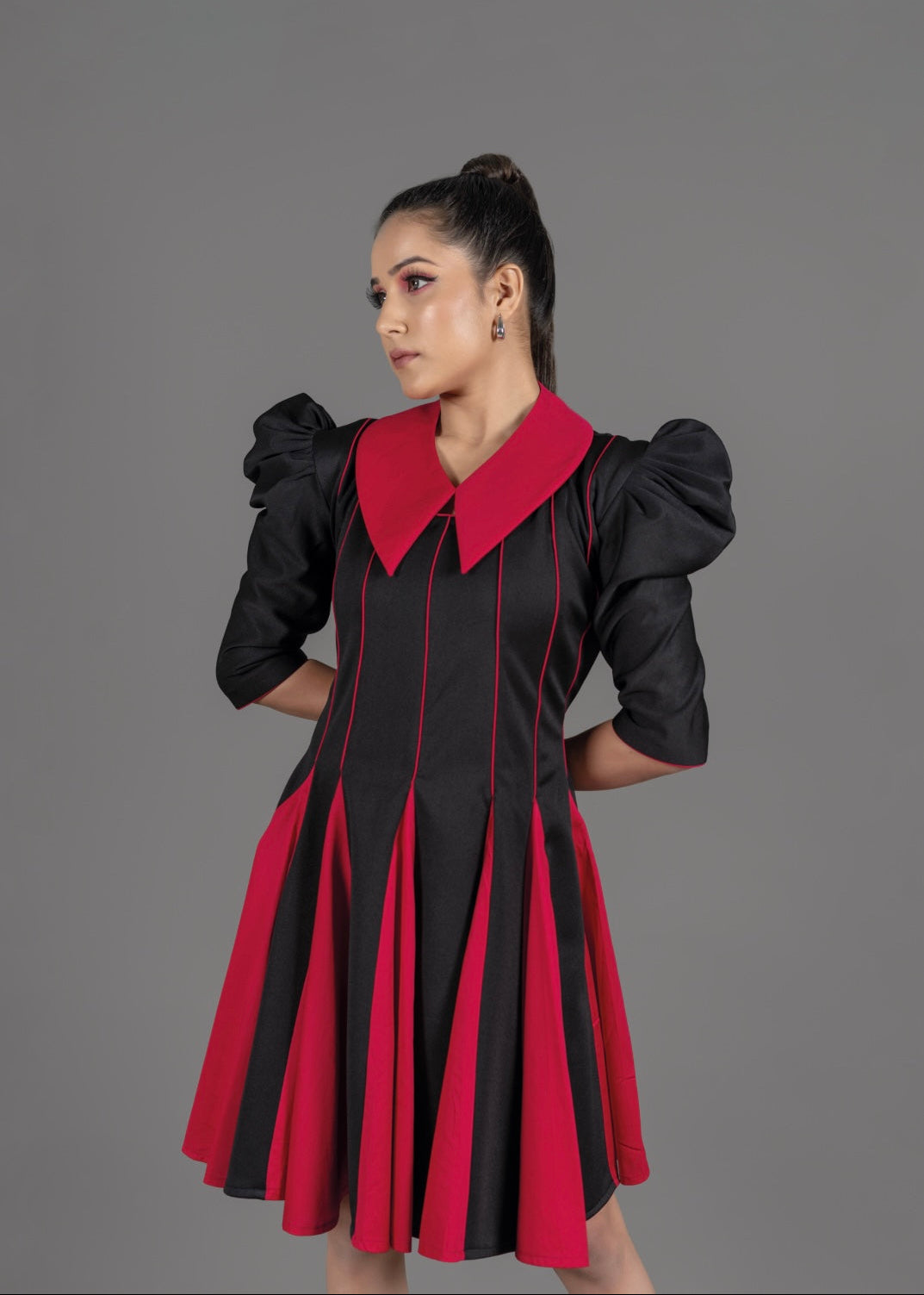 Black pink dress