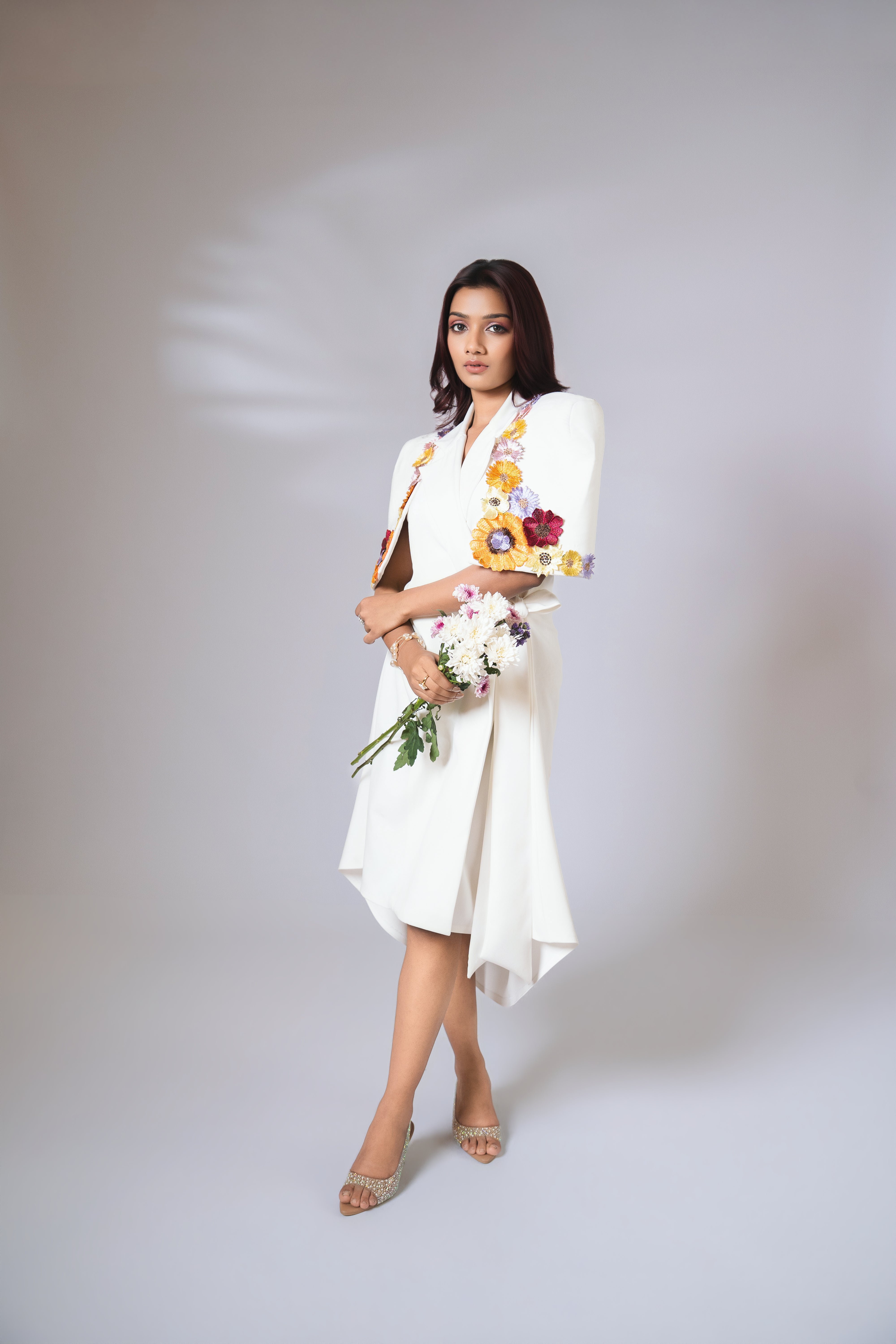 Floral wrap around dress