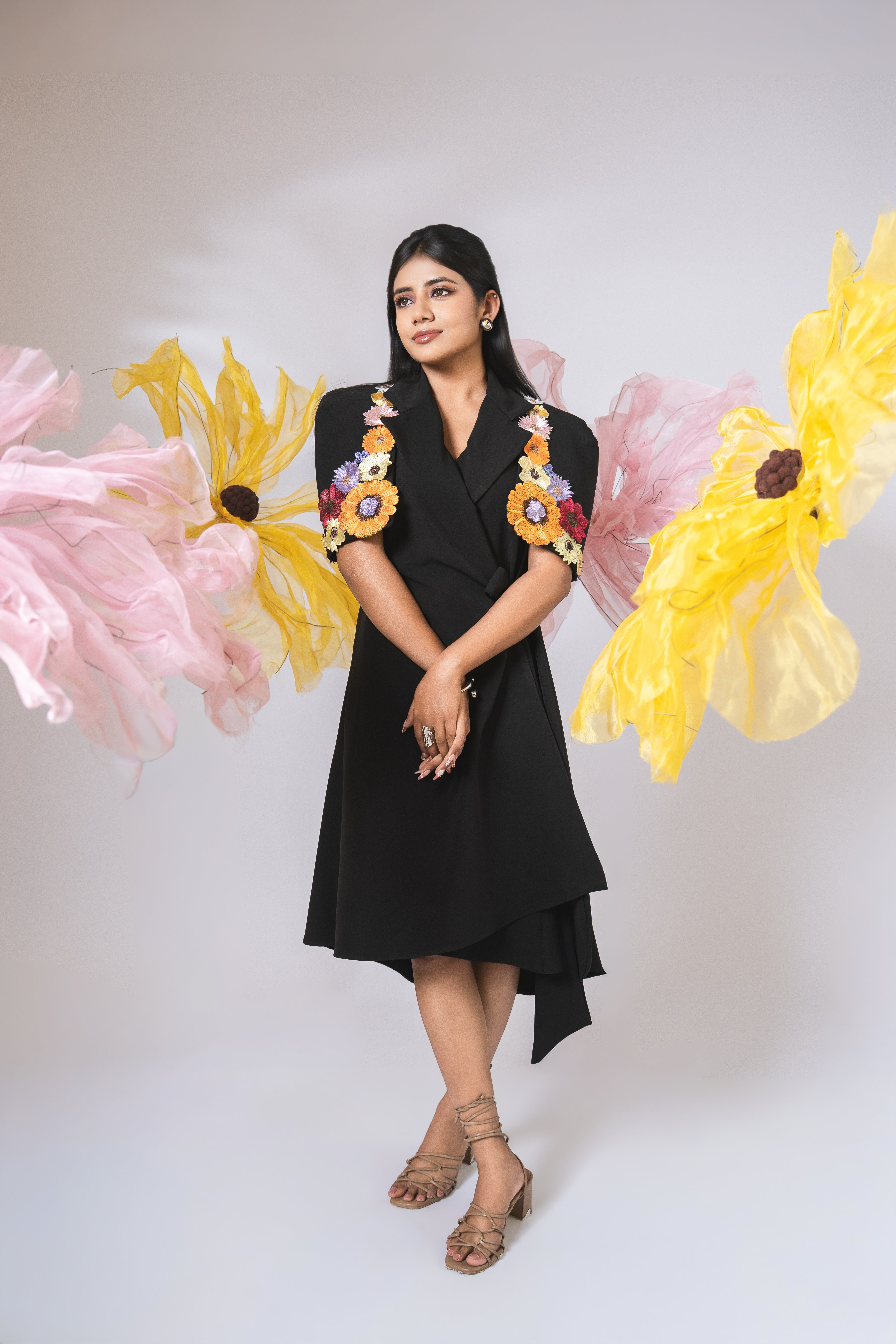 Floral wrap around dress