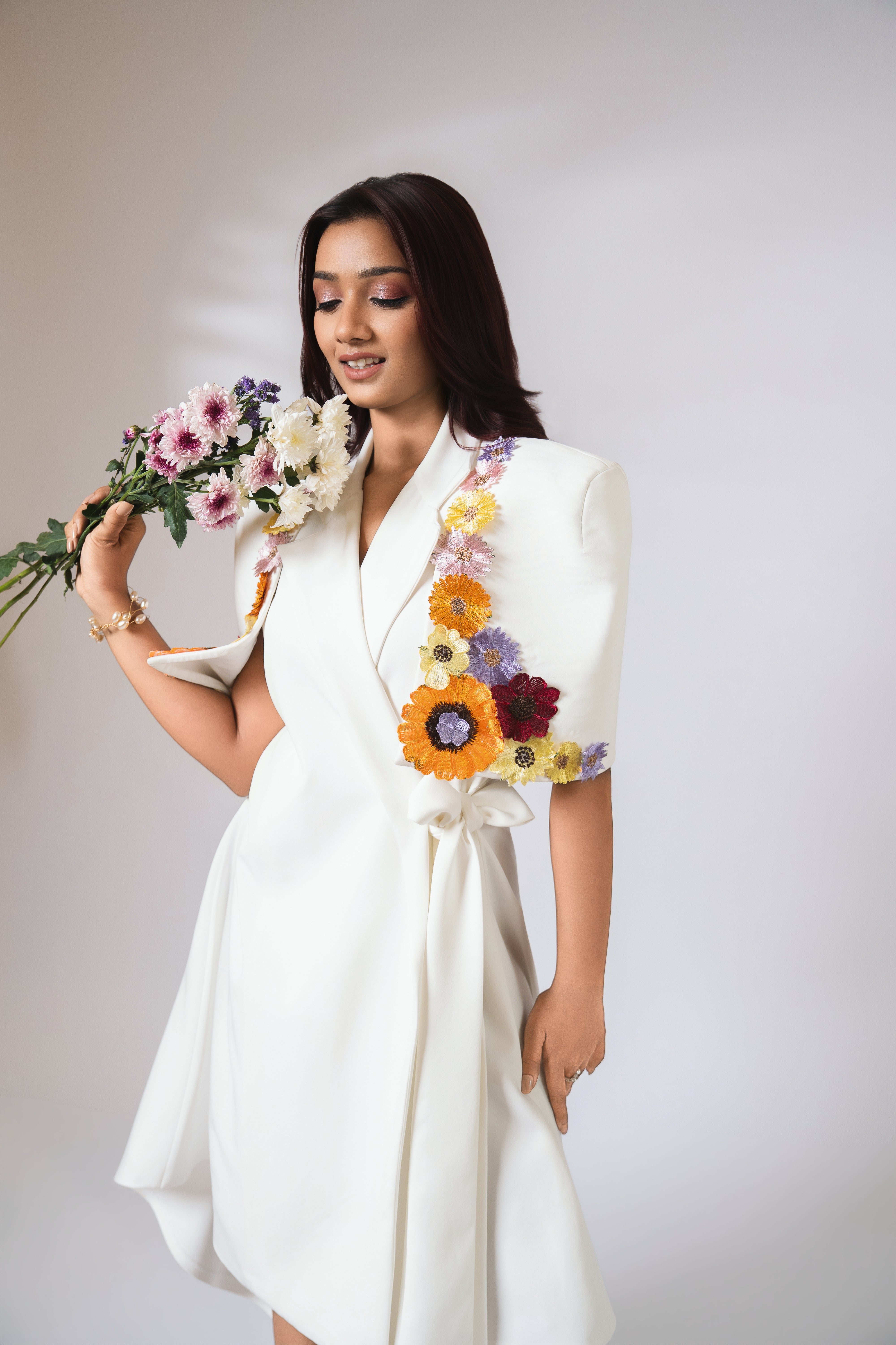 Floral wrap around dress